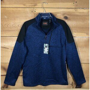 NWT CQR Thermal Fleece 1/2 Zip Pullover Sweater Mens Size Medium Winter Use Blue
